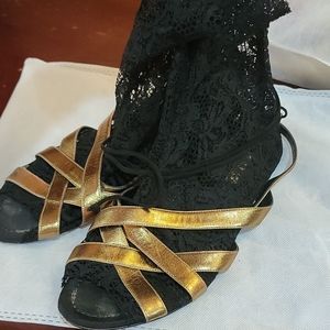 Dolce and Gabbana 39 gladiator lace sock sandal